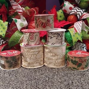A LOT of 7 Holiday wired ribbon 🎀